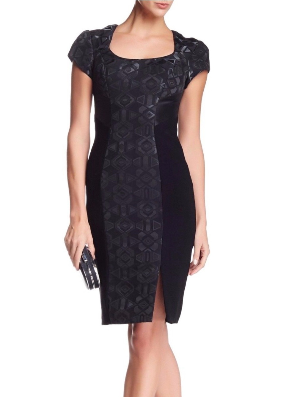 NWT Theia geometric jacquard cocktail dress